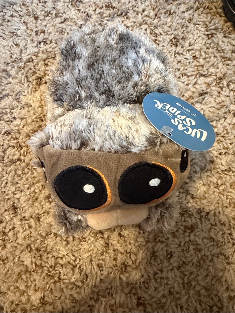 Lucas the Spider Plush Slipper - Gray Fuzzy Character